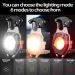 EzoLife Rechargeable COB Keychain Flashlight with 7 Modes