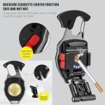 EzoLife Rechargeable COB Keychain Flashlight with 7 Modes