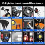 EzoLife Rechargeable COB Keychain Flashlight with 7 Modes