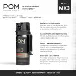 POM MK3 Pepper Spray with Belt Clip, 18 ft Range