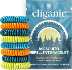 Cliganic 20 Mosquito Repellent Bracelets - DEET-Free