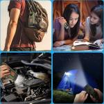 Hand Crank Solar Flashlight 2 Pack - Green