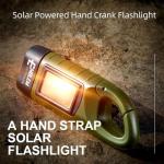 Hand Crank Solar Flashlight 2 Pack - Green