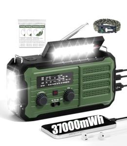 Hand Crank Solar Emergency Radio with Survival Gear