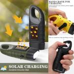 Hand Crank Solar Flashlight 2 Pack - Green