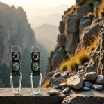 Black Carabiner Key Chain with Compass and Thermometer