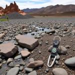 Black Carabiner Key Chain with Compass and Thermometer