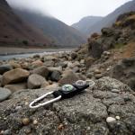 Black Carabiner Key Chain with Compass and Thermometer