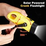 4 Pack Hand Crank Solar Flashlights for Emergencies