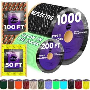 TECEUM 100 ft Tactical Paracord Type III 550