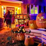 Solar Halloween Witch Feet Flag Light for Outdoors