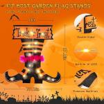 Solar Halloween Witch Feet Flag Light for Outdoors