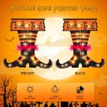 Solar Halloween Witch Feet Flag Light for Outdoors