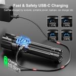 10000 Lumens Rechargeable LED Flashlight - 12H Bright