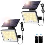 Solar Motion Sensor Lights with Remote, 2 Pack