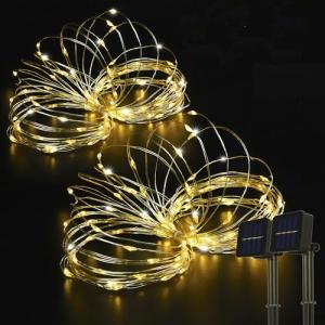 BEWEN 2 Pack 33ft Solar LED Fairy Lights