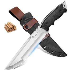 Dream Reach Fixed Blade Knife, Outdoor Survival Knife with Tactical Kydex Sheath, Horizontal Carry Knives with Ergonomic Handle, Bushcraft Knives for Camping Gardening Gift for Men
