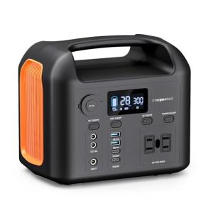 Portable Power Station, 300W (600W Peak) 299Wh LiFePO4 Solar Generator Pure Sine Wave 110V AC Car Outlets PD 60W QC3.0 Backup Power Supply Bank for CPAP Outdoor RV Camping Emergency Home Use