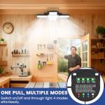 Solar Shed Light Indoor Outdoor, 2000LM 268LED Solar Pendant Light with Motion Sensor, Day & Night Available, 4 Lighting Modes, Battery/Mode Indicator, IP65 Waterproof for Shed Garage Gazebo Barn