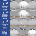 Solar Shed Light Indoor Outdoor, 2000LM 268LED Solar Pendant Light with Motion Sensor, Day & Night Available, 4 Lighting Modes, Battery/Mode Indicator, IP65 Waterproof for Shed Garage Gazebo Barn