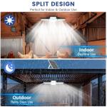 Solar Shed Light Indoor Outdoor, 2000LM 268LED Solar Pendant Light with Motion Sensor, Day & Night Available, 4 Lighting Modes, Battery/Mode Indicator, IP65 Waterproof for Shed Garage Gazebo Barn