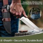 Dream Reach Fixed Blade Knife, Outdoor Survival Knife with Tactical Kydex Sheath, Horizontal Carry Knives with Ergonomic Handle, Bushcraft Knives for Camping Gardening Gift for Men