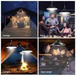 Cprnru Solar Shed Lights, 1-to-2 Solar Pendant Lights, Outdoor Hanging Lights with Remote & Dusk to Dawn, Waterproof for Shed Barn Gazebo Garage