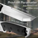 Dream Reach Fixed Blade Knife, Outdoor Survival Knife with Tactical Kydex Sheath, Horizontal Carry Knives with Ergonomic Handle, Bushcraft Knives for Camping Gardening Gift for Men