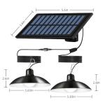 Cprnru Solar Shed Lights, 1-to-2 Solar Pendant Lights, Outdoor Hanging Lights with Remote & Dusk to Dawn, Waterproof for Shed Barn Gazebo Garage