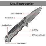 NedFoss EDC Pocket Knife for Men, 3-in-1 Tactical Multitool Folding Knife with Glass Breaker & Seat Belt Cutter, Work Fishing Knives for Outdoor Camping, Emergency Rescue(FA46)