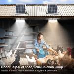 SunBonar Solar Ceiling Light Motion Sensor, Dimmable 6000K/4000K/3200K 5 Modes Daytime Available Solar Shed Lights with ON Off Switch & Remote Outdoor/Indoor Lights for Home Barn Shop Porch Patio