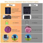 XINXIANLIAN 300LED Solar Curtain Lights Outdoor Indoor 8 Modes Solar Fairy Curtain String Lights Waterproof Twinkle Lights for Home Garden Patio Gazebo(Warm White)