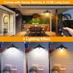 Auzev Solar Shed Light Indoor Outdoor Pendant Lights Solar Powered with 2 Motion Sensor, Waterproof Solar Hanging Lamp for Porch, Inside Home, Farmhouse, Gazebo, Chicken Coop, Daytime Available