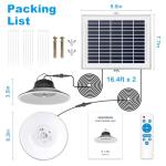 NIORSUN Solar Pendant Light, Upgraded Motion Sensor Light Outdoor Solar Lights Indoor Dimmable with Remote 3000K/4500K/6000K, 2x16.4ft Cable IP65 Waterproof for Shed, Barn, Gazebo, Patio(2 Pack)