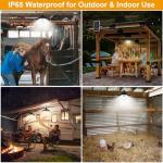 Auzev Solar Shed Light Indoor Outdoor Pendant Lights Solar Powered with 2 Motion Sensor, Waterproof Solar Hanging Lamp for Porch, Inside Home, Farmhouse, Gazebo, Chicken Coop, Daytime Available