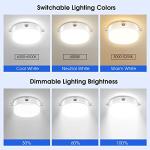 SunBonar Solar Ceiling Light Motion Sensor, Dimmable 6000K/4000K/3200K 5 Modes Daytime Available Solar Shed Lights with ON Off Switch & Remote Outdoor/Indoor Lights for Home Barn Shop Porch Patio