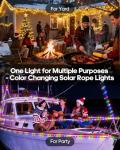 66Ft Solar Rope Lights with Remote & Timer