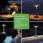 Solar-Powered Cordless LED Table Lamp – Black