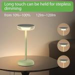 Solar-Powered Cordless LED Table Lamp – Black