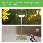 Solar-Powered Cordless LED Table Lamp – Black