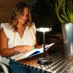 Solar-Powered Cordless LED Table Lamp – Black