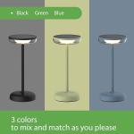 Solar-Powered Cordless LED Table Lamp – Black
