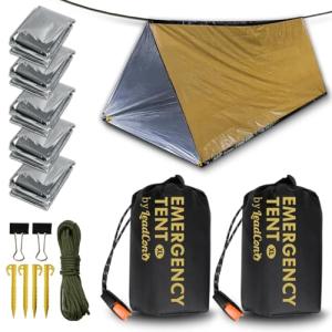 LeadCon 2-Person Emergency Survival Tent with Blankets