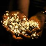 Outdoor Waterproof Solar Flower String Lights - 50 LED