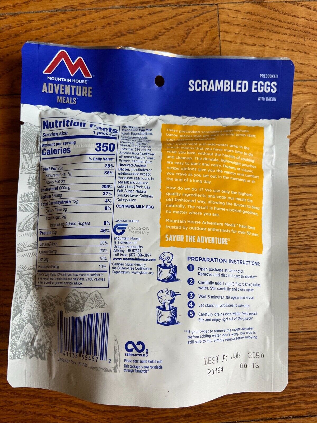 Freeze-Dried Scrambled Eggs with Bacon - Single Serve