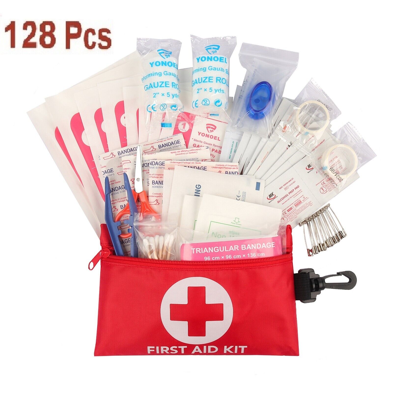 128-Piece Portable First Aid Kit for Emergencies