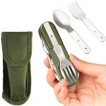 7-in-1 Folding Camping Utensil Set, Army Green