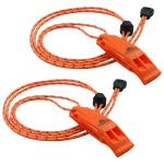 Loud Survival Whistles with Neck Strap – 2-Pack
