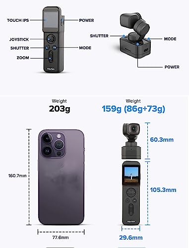 FEIYU TECH Pocket 3 4K Action Camera with AI