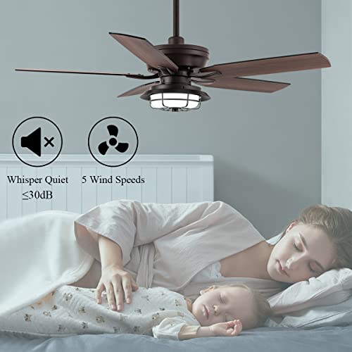 Norfolk 52" Ceiling Fan with Remote and Lights